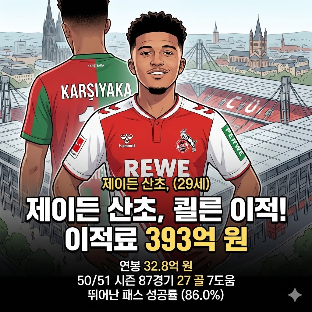 [오피셜] 제이든 산초, 393억에 쾰른 깜짝 입성!